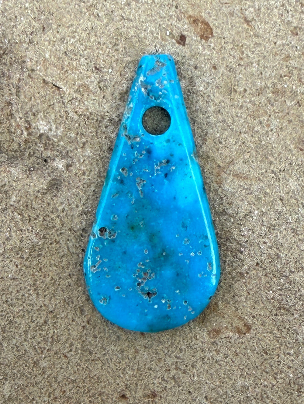 Kingman Turquoise (Arizona) BIG (Large Hole) Focal Pendant