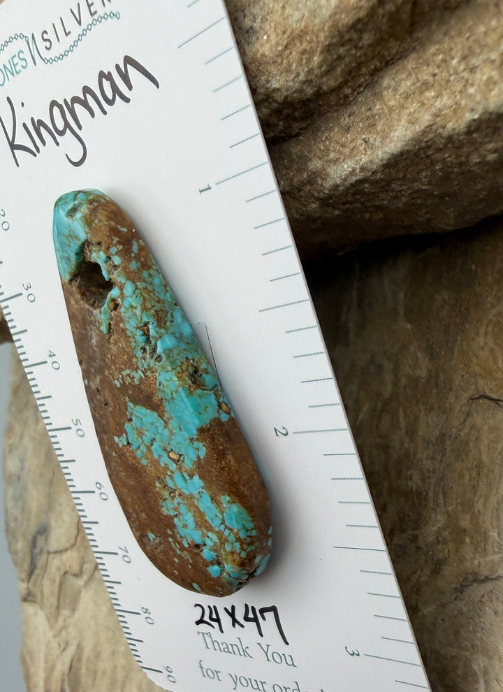 Kingman Turquoise (Arizona) BIG Large Hole Focal Pendant