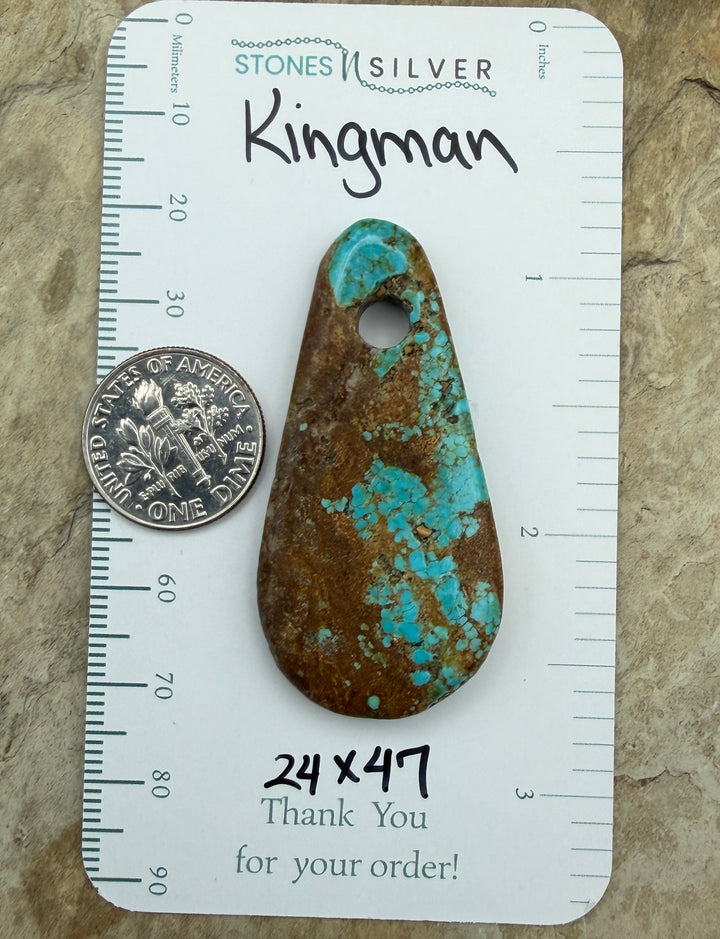 Kingman Turquoise (Arizona) BIG Large Hole Focal Pendant