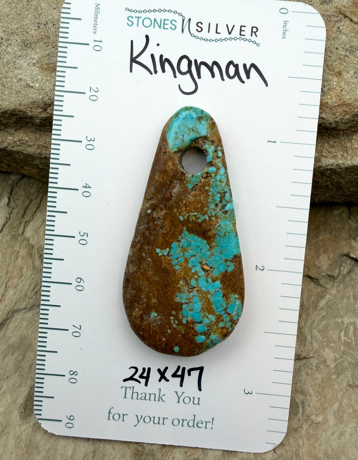 Kingman Turquoise (Arizona) BIG Large Hole Focal Pendant