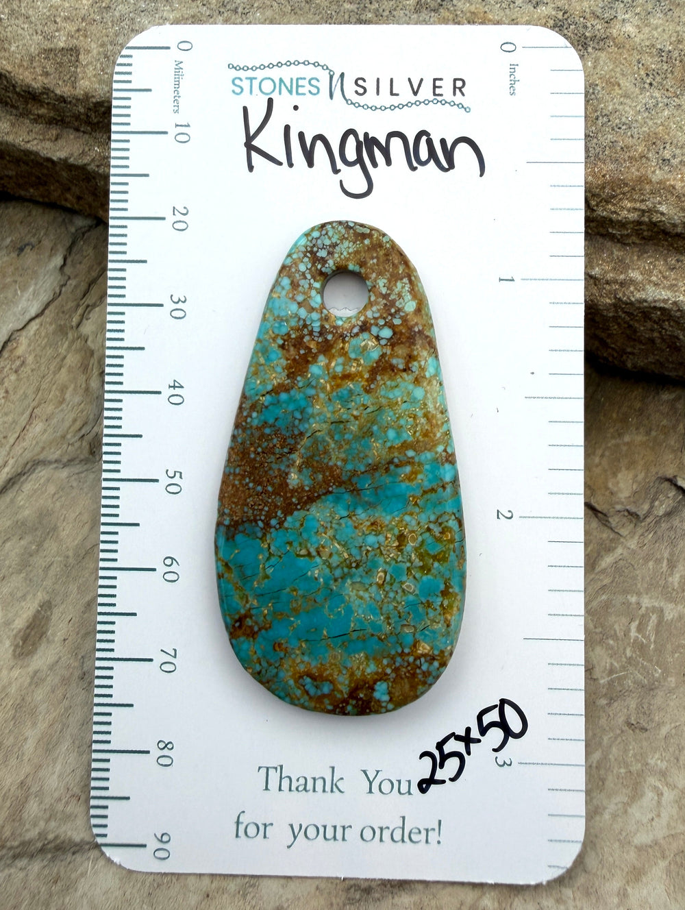 Kingman Turquoise (Arizona) BIG Large Hole Focal Pendant