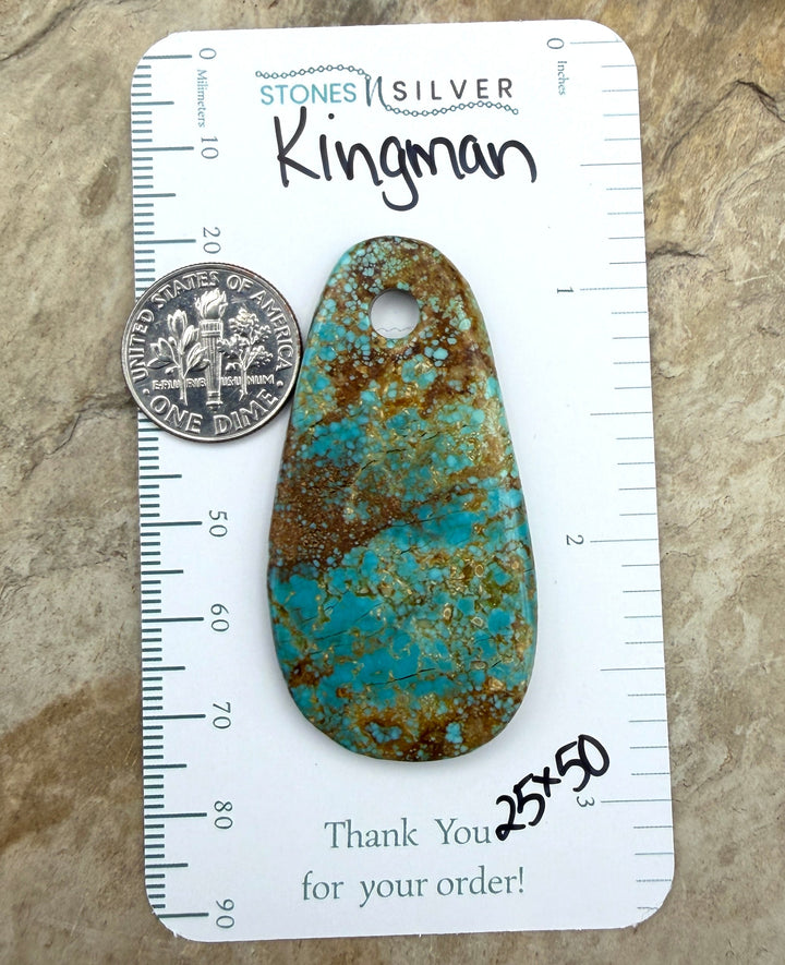 Kingman Turquoise (Arizona) BIG Large Hole Focal Pendant