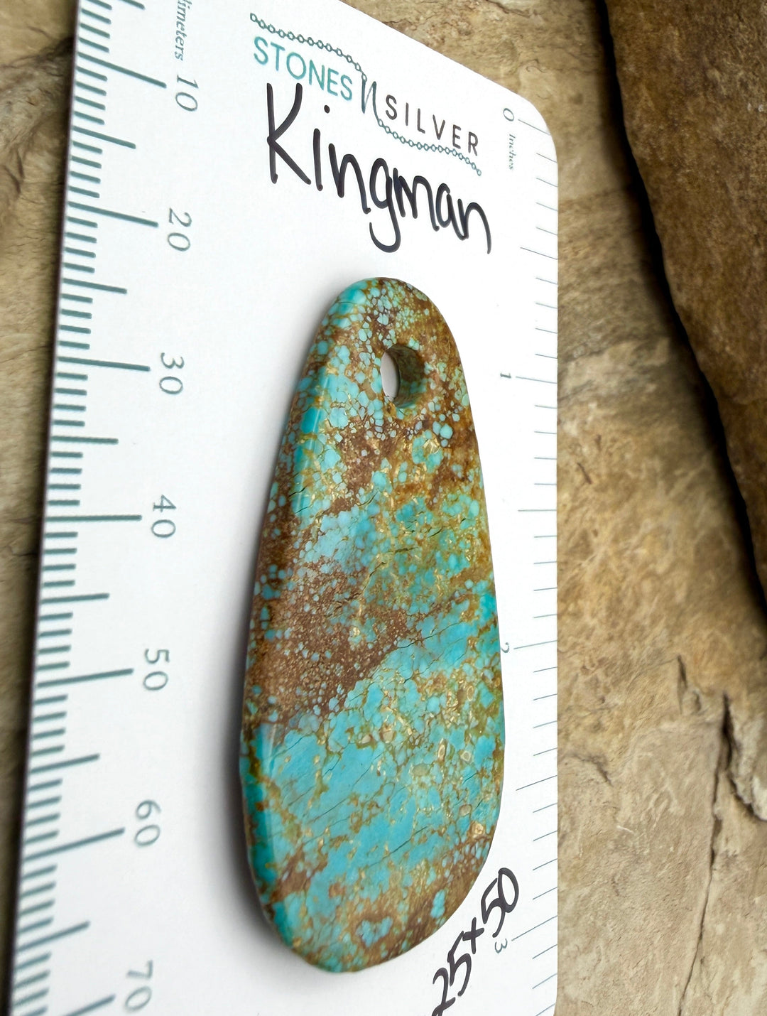 Kingman Turquoise (Arizona) BIG Large Hole Focal Pendant
