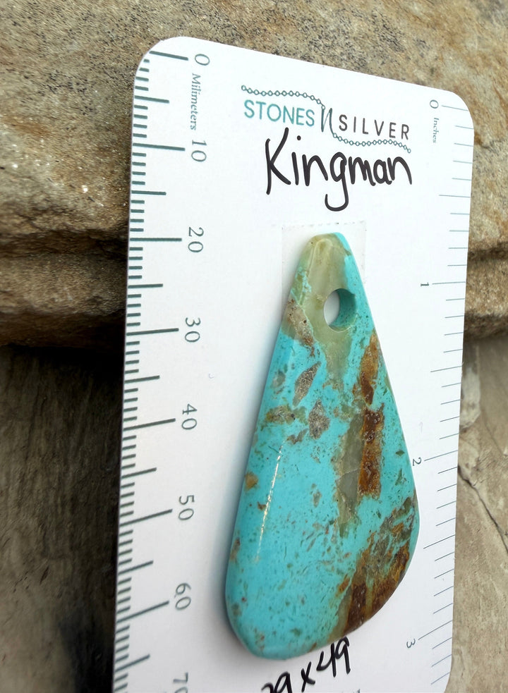 Kingman Turquoise (Arizona) BIG Large Hole Focal Pendant