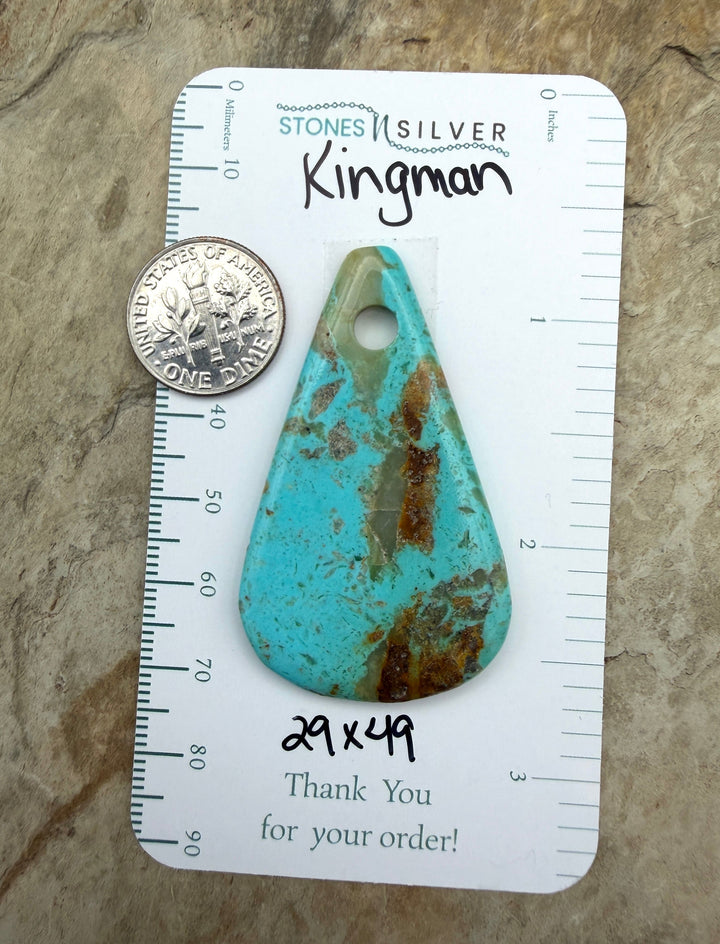 Kingman Turquoise (Arizona) BIG Large Hole Focal Pendant