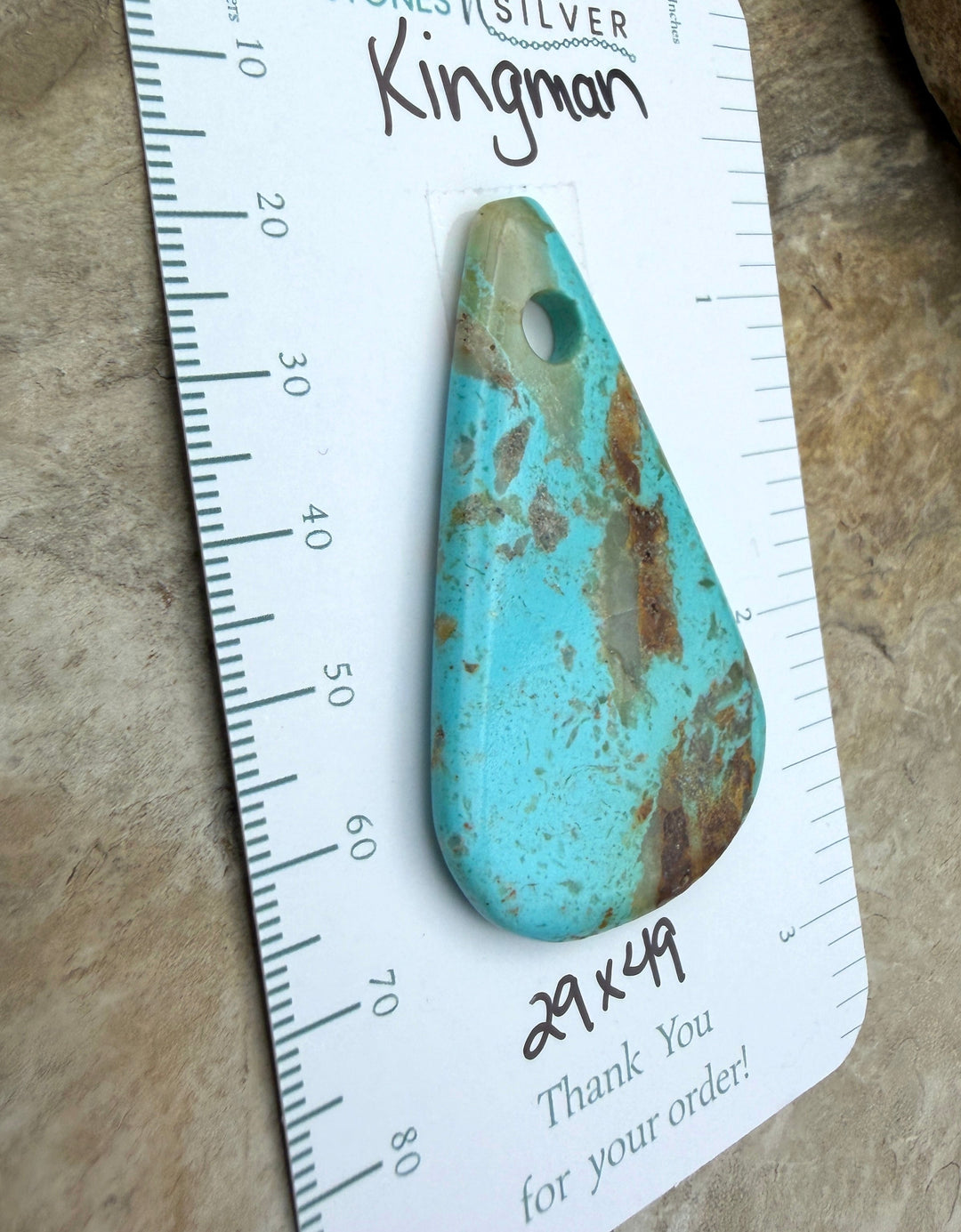 Kingman Turquoise (Arizona) BIG Large Hole Focal Pendant