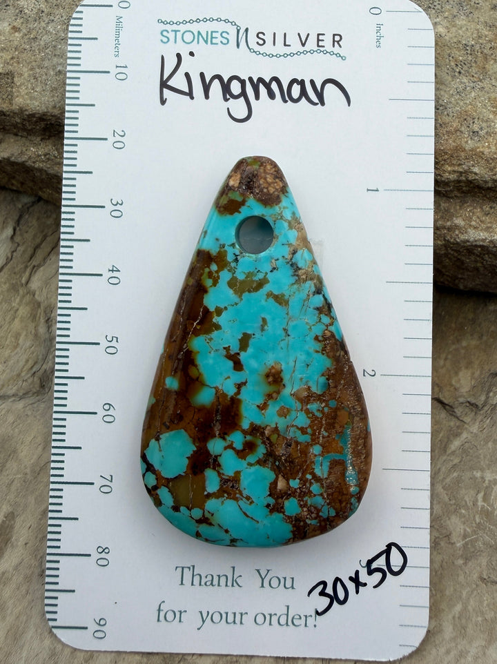 Kingman Turquoise (Arizona) BIG Large Hole Focal Pendant