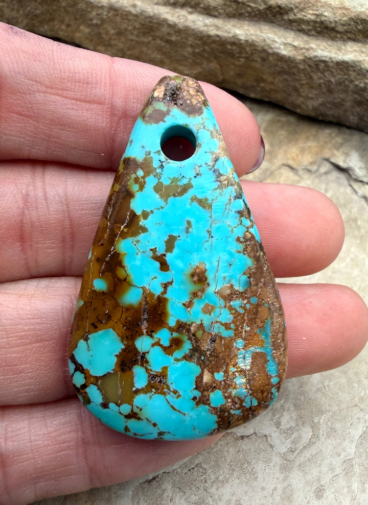 Kingman Turquoise (Arizona) BIG Large Hole Focal Pendant