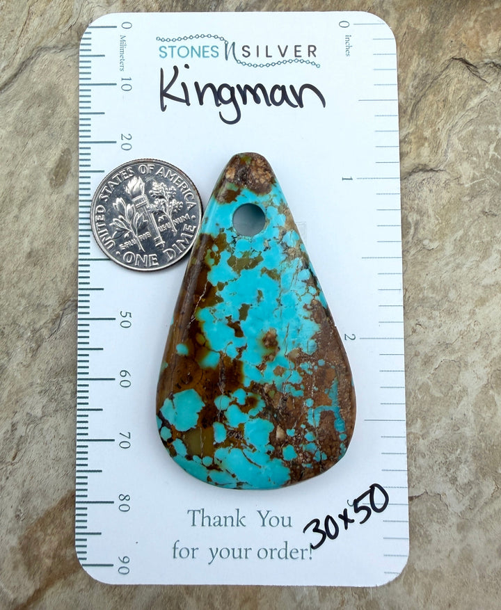 Kingman Turquoise (Arizona) BIG Large Hole Focal Pendant