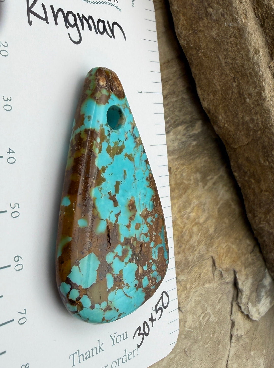 Kingman Turquoise (Arizona) BIG Large Hole Focal Pendant