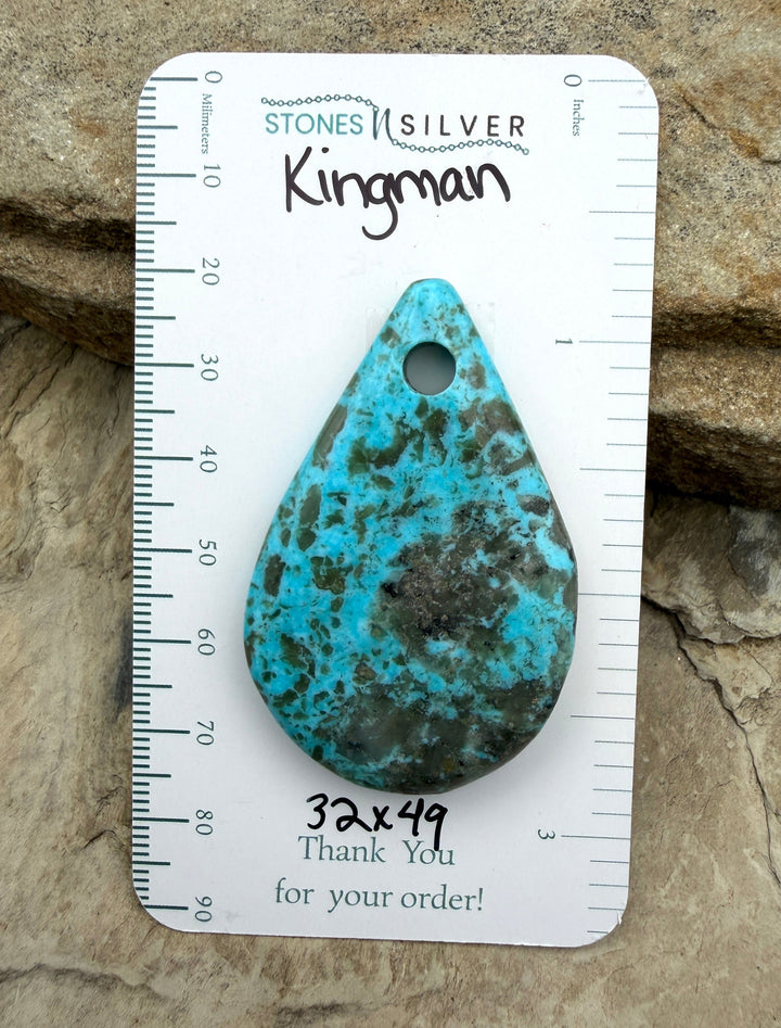 Kingman Turquoise (Arizona) BIG Large Hole Focal Pendant