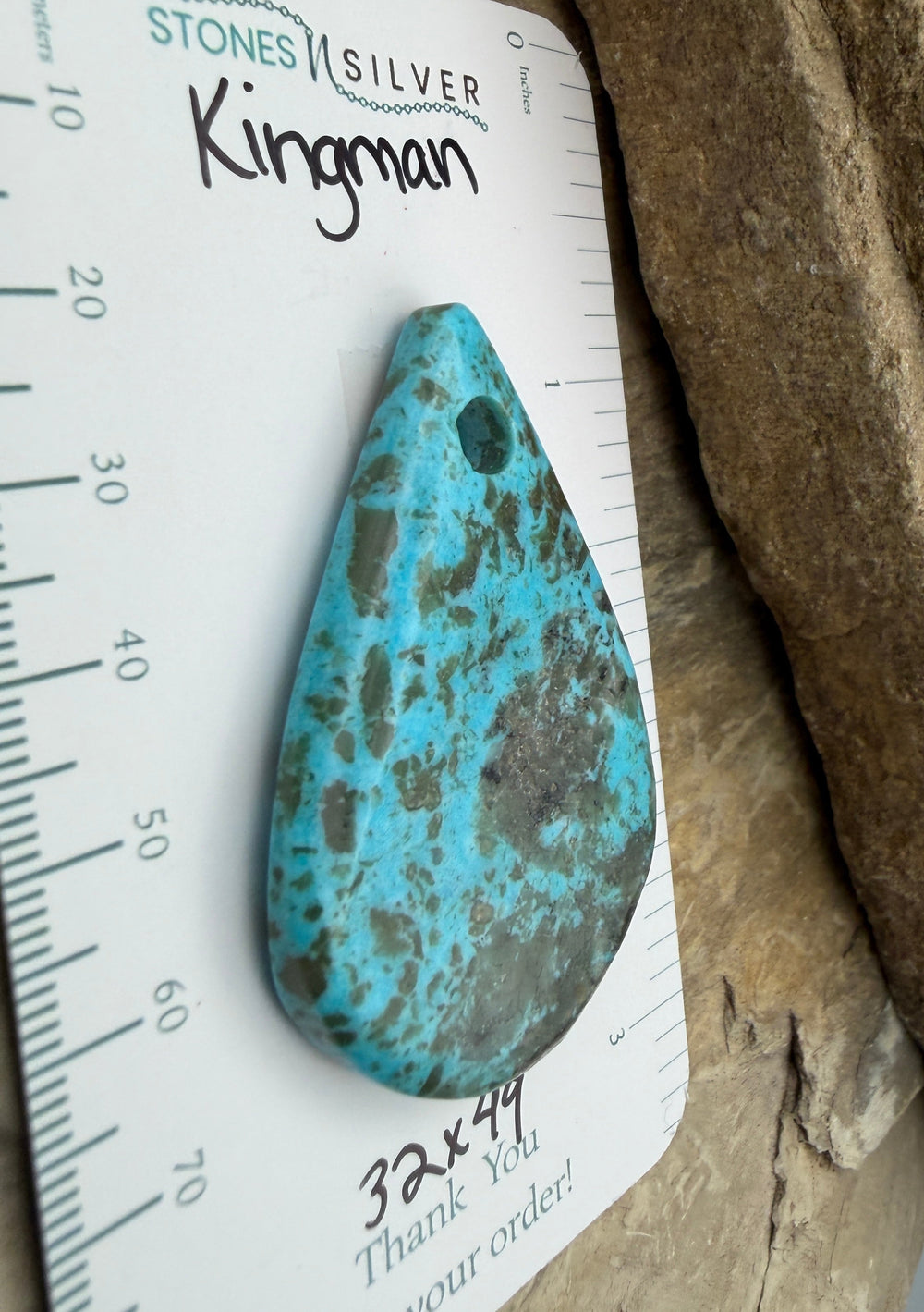 Kingman Turquoise (Arizona) BIG Large Hole Focal Pendant
