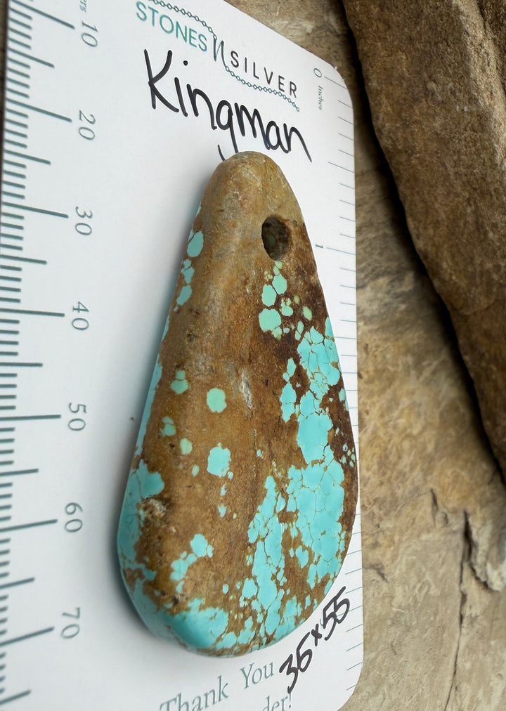 Kingman Turquoise (Arizona) BIG Large Hole Focal Pendant