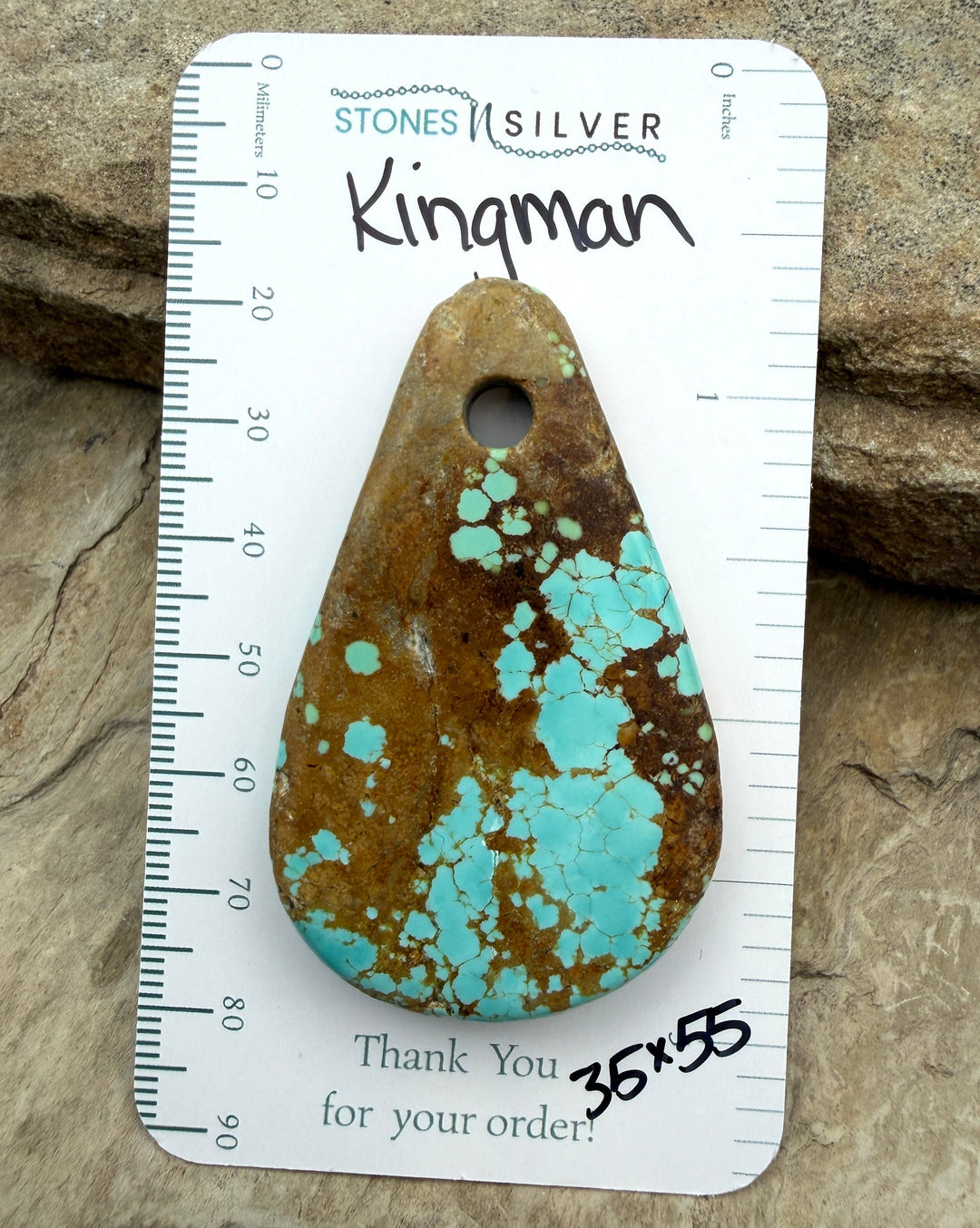 Kingman Turquoise (Arizona) BIG Large Hole Focal Pendant