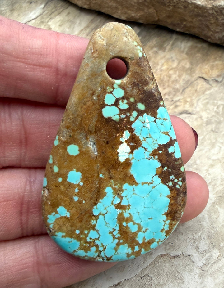 Kingman Turquoise (Arizona) BIG Large Hole Focal Pendant