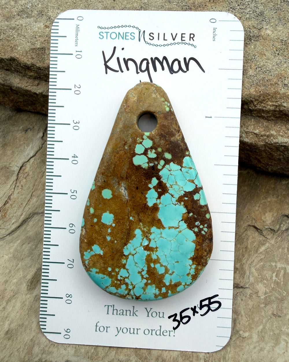 Kingman Turquoise (Arizona) BIG Large Hole Focal Pendant