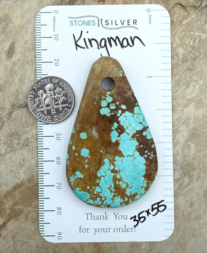 Kingman Turquoise (Arizona) BIG Large Hole Focal Pendant