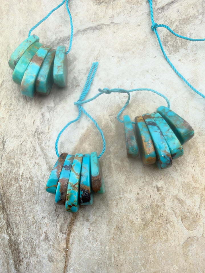 Kingman Turquoise (Arizona) Corn Shaped 5 Piece Focal