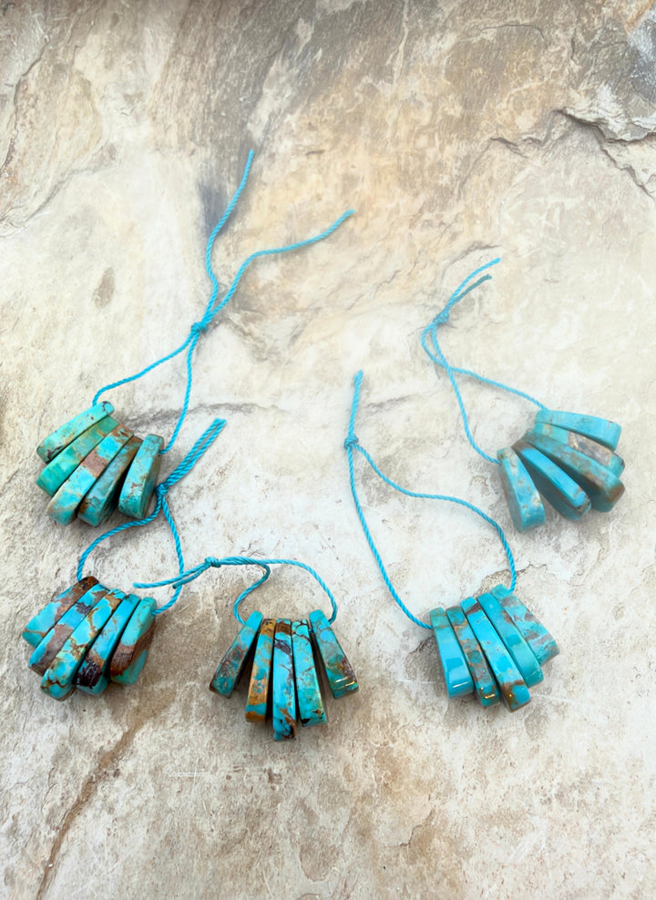 Kingman Turquoise (Arizona) Corn Shaped 5 Piece Focal