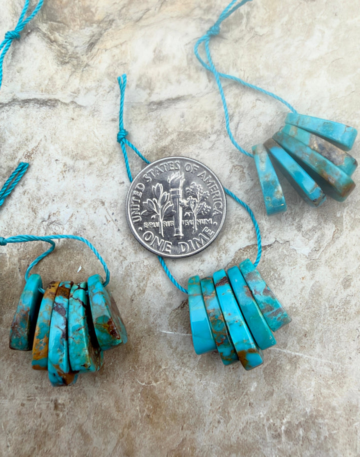 Kingman Turquoise (Arizona) Corn Shaped 5 Piece Focal