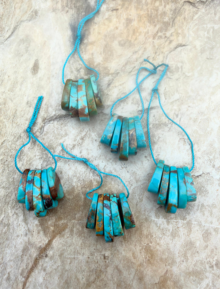 Kingman Turquoise (Arizona) Corn Shaped 5 Piece Focal