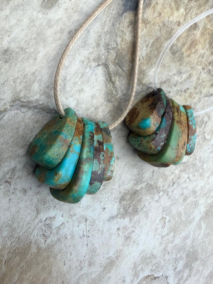 Kingman Turquoise (Arizona) Corn Shaped Focal Set One 5