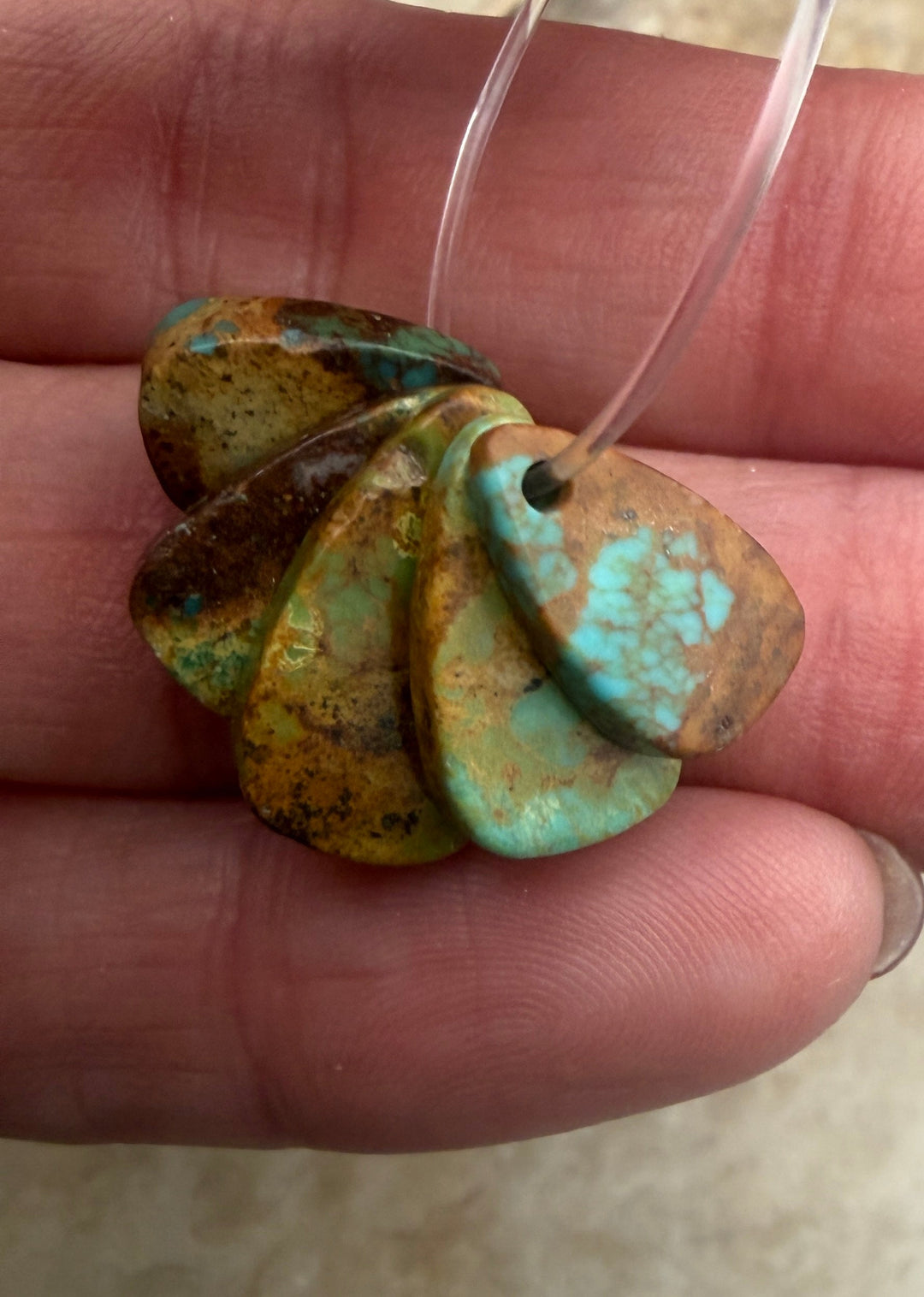 Kingman Turquoise (Arizona) Corn Shaped Focal Set One 5