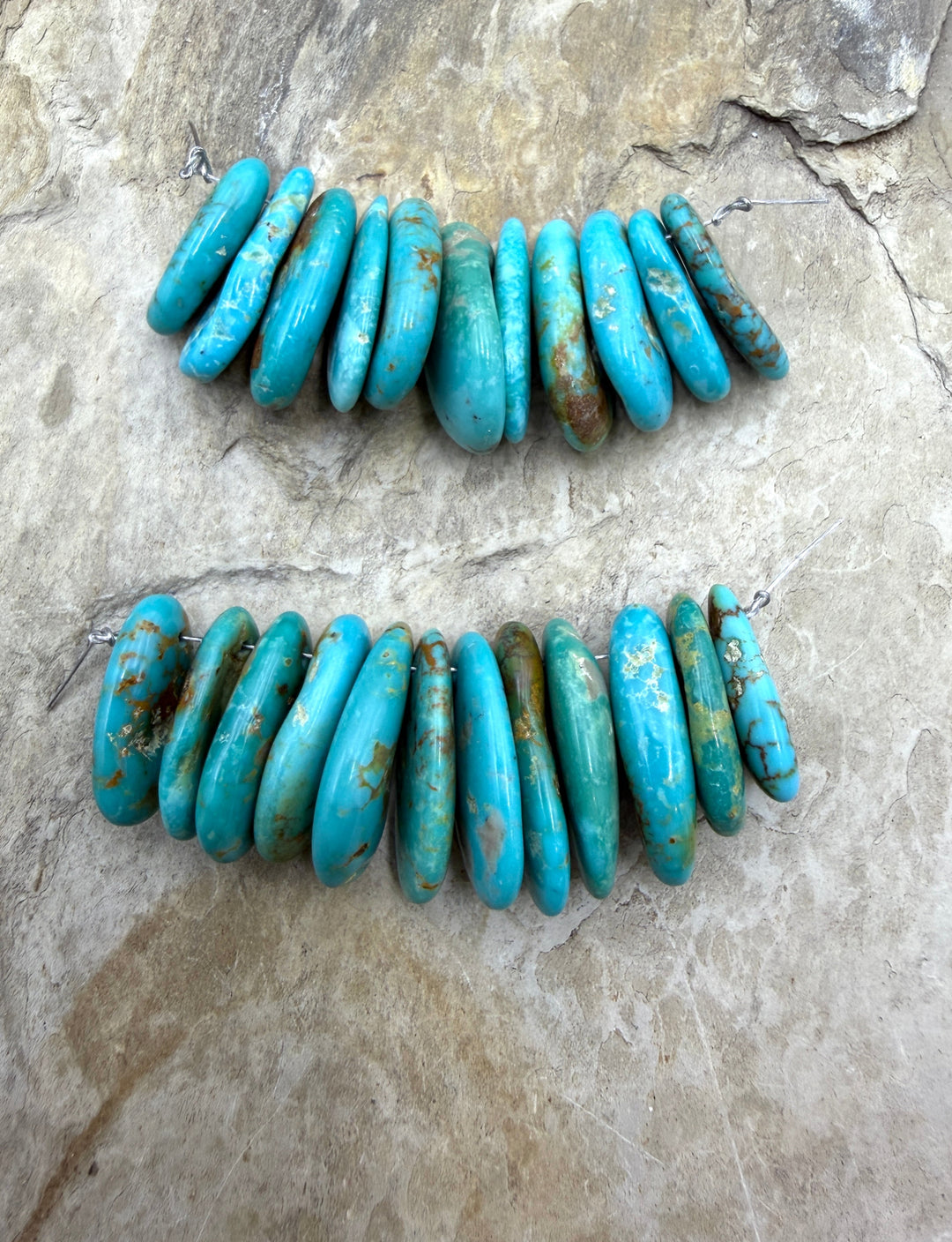 Kingman Turquoise (Arizona) Flat Teardrop Beads Focal