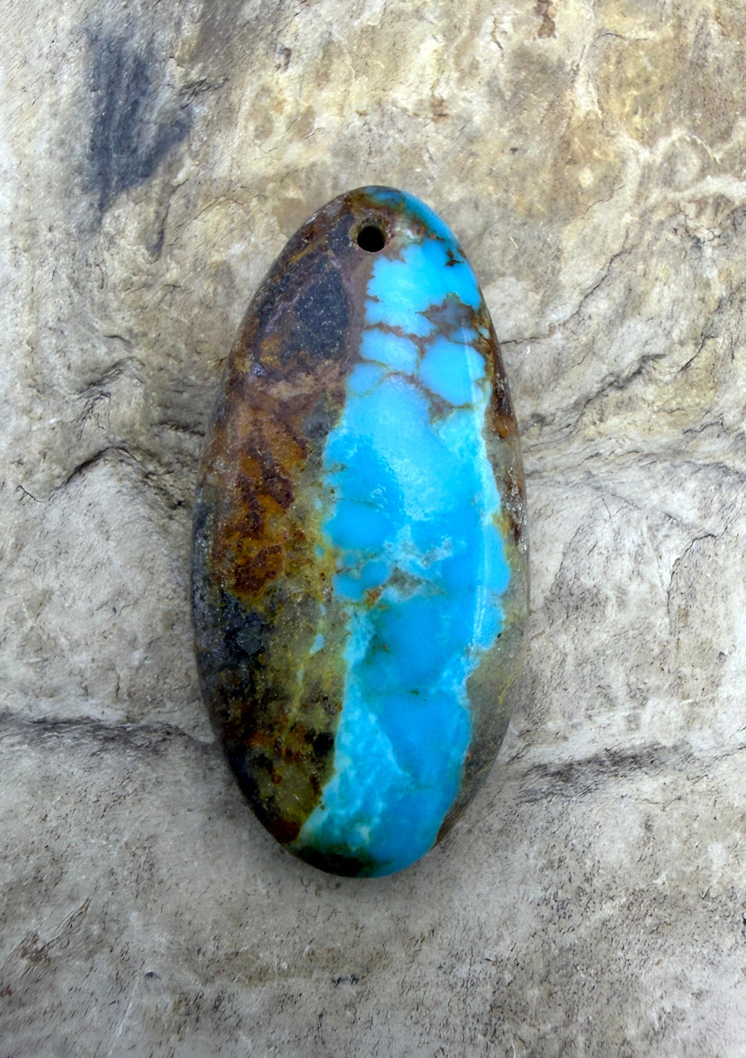 Kingman Turquoise (Arizona) Focal Pendant Bead 15x32mm