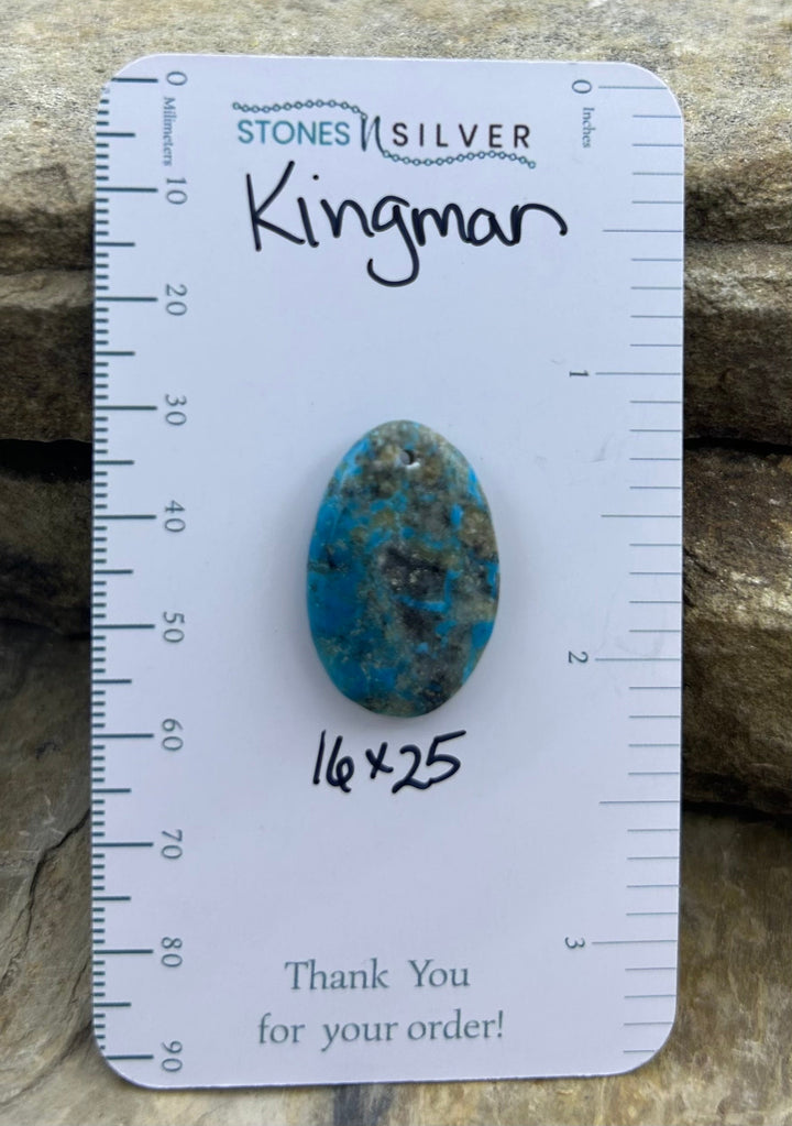 Kingman Turquoise (Arizona) Focal Pendant Bead 16x25mm