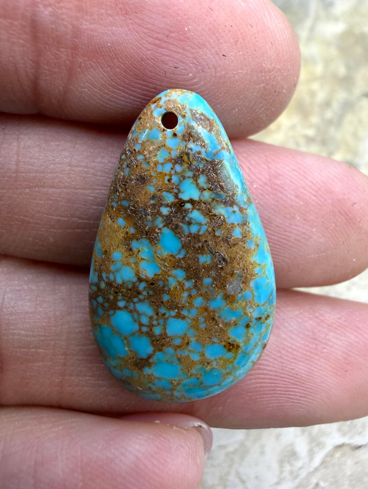 Kingman Turquoise (Arizona) Focal Pendant Bead 16x28mm
