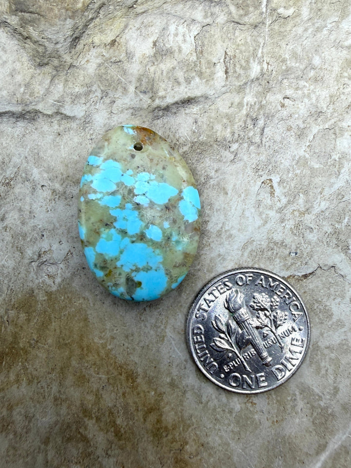 Kingman Turquoise (Arizona) Focal Pendant Bead 17x25mm