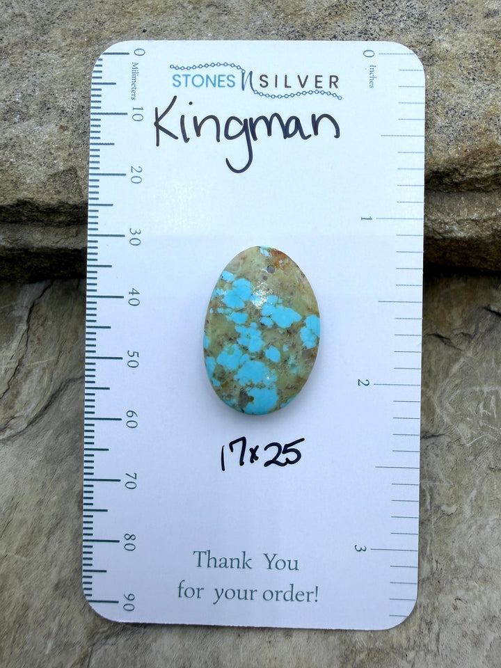 Kingman Turquoise (Arizona) Focal Pendant Bead 17x25mm