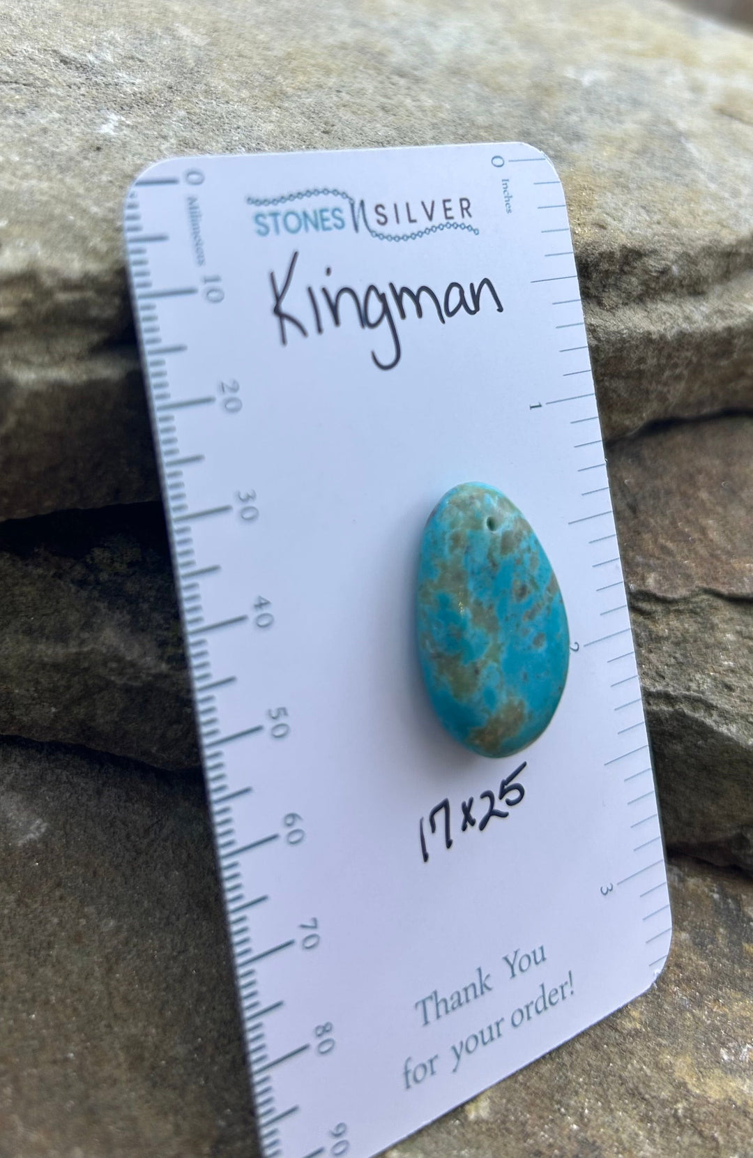 Kingman Turquoise (Arizona) Focal Pendant Bead 17x25mm