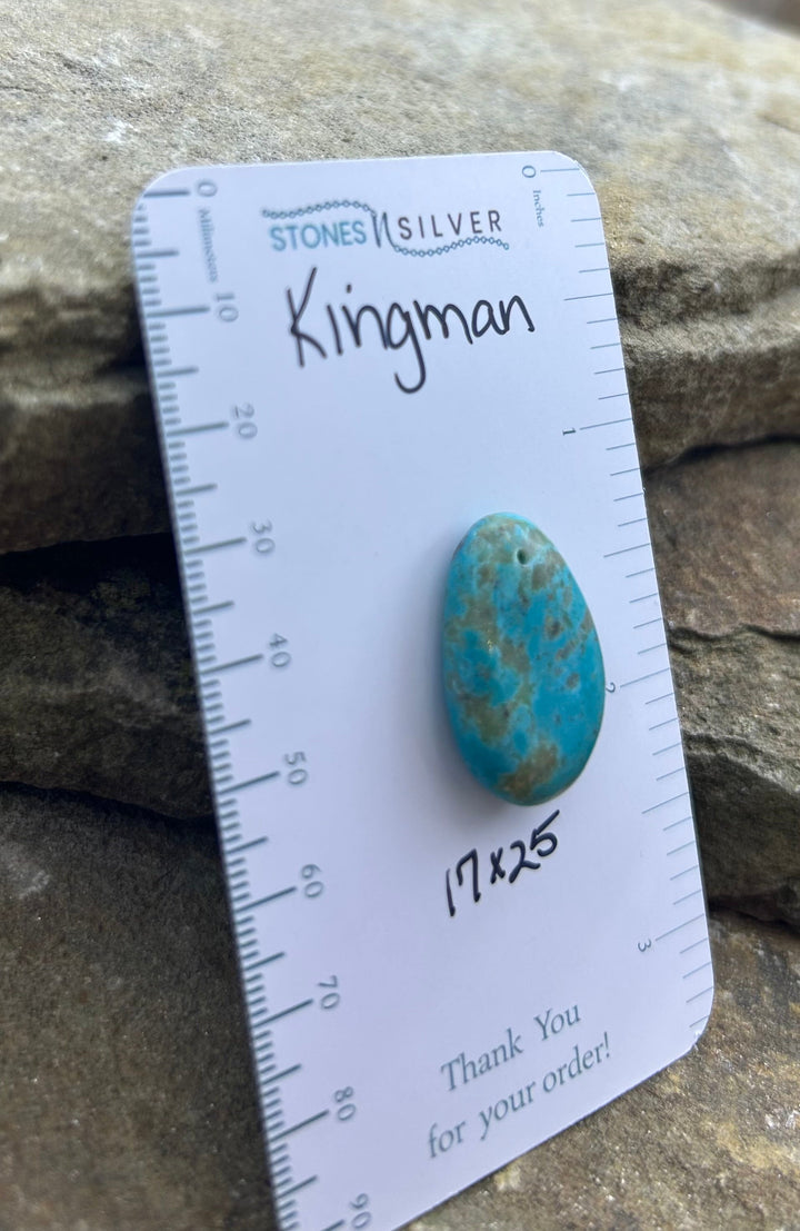 Kingman Turquoise (Arizona) Focal Pendant Bead 17x25mm