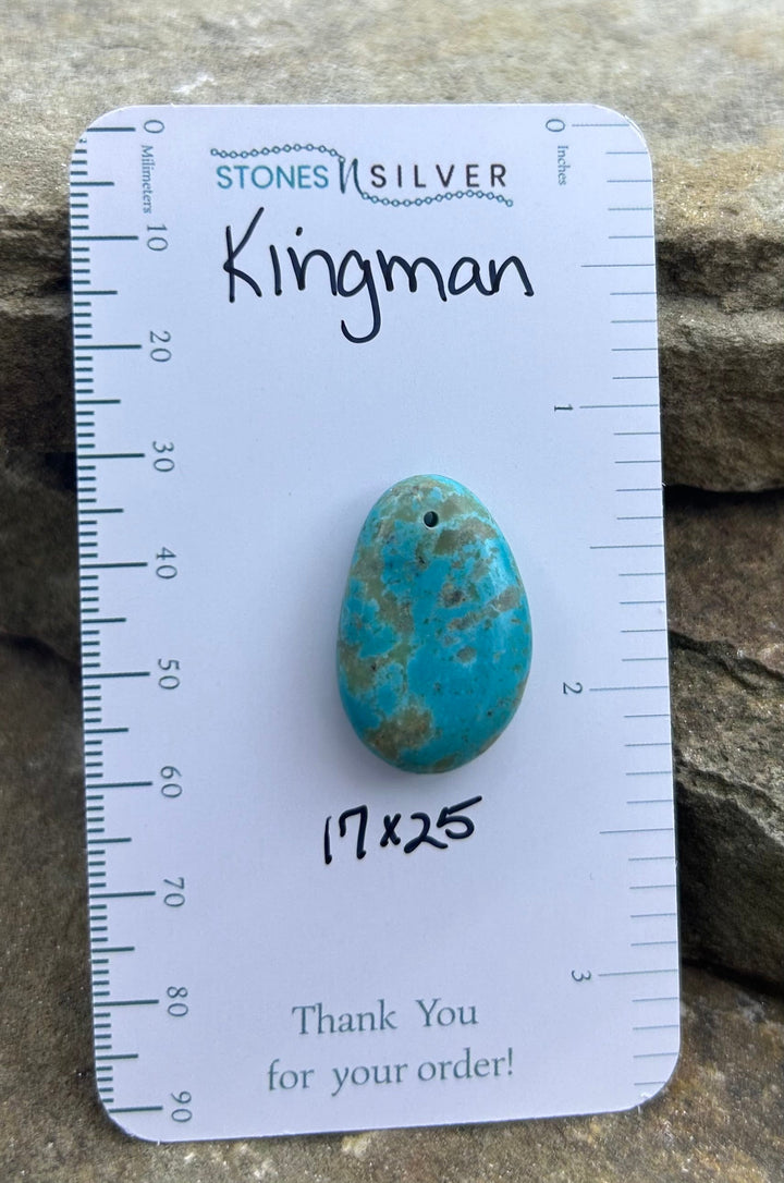 Kingman Turquoise (Arizona) Focal Pendant Bead 17x25mm