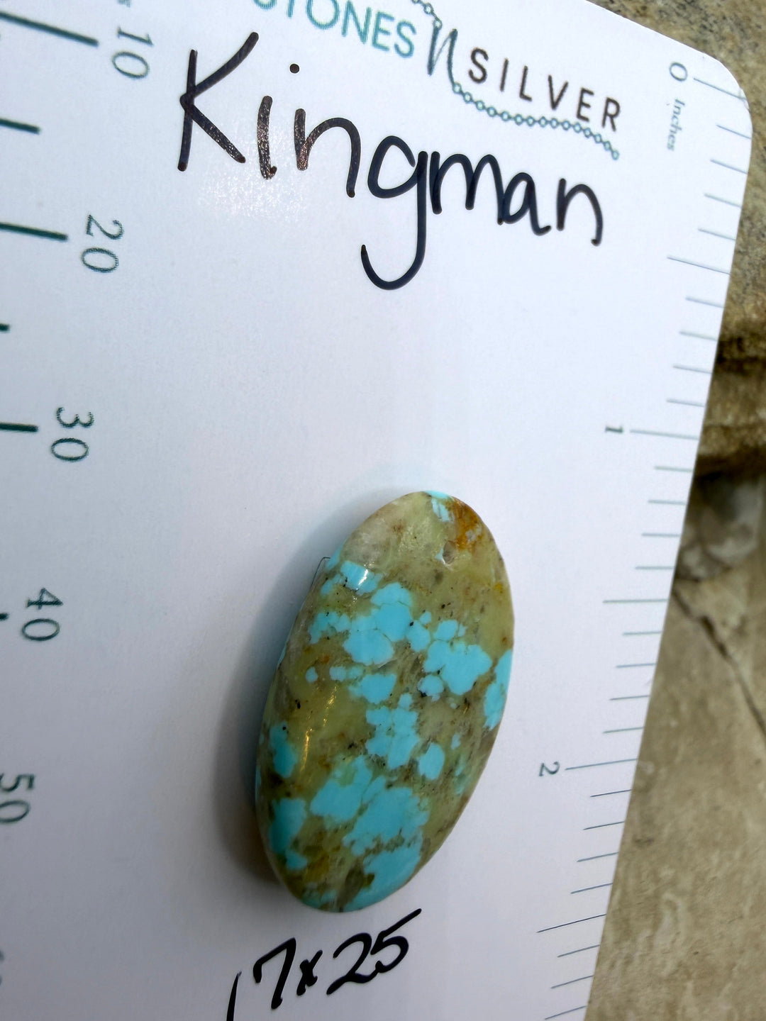 Kingman Turquoise (Arizona) Focal Pendant Bead 17x25mm