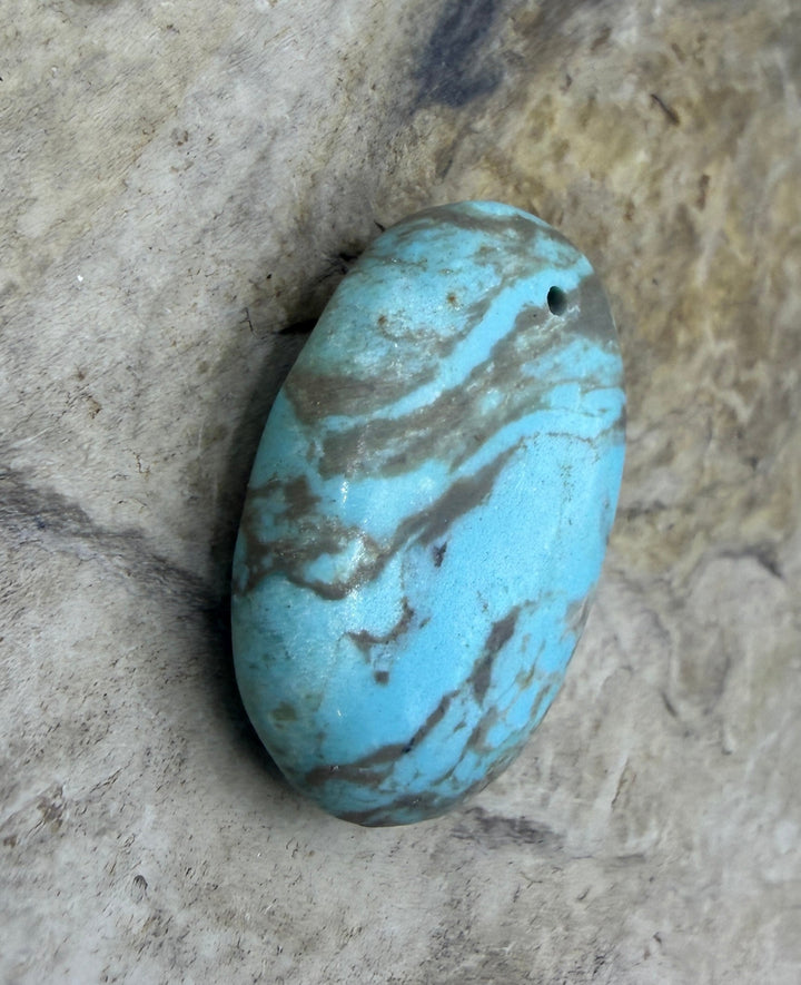 Kingman Turquoise (Arizona) Focal Pendant Bead 19x28x7mm