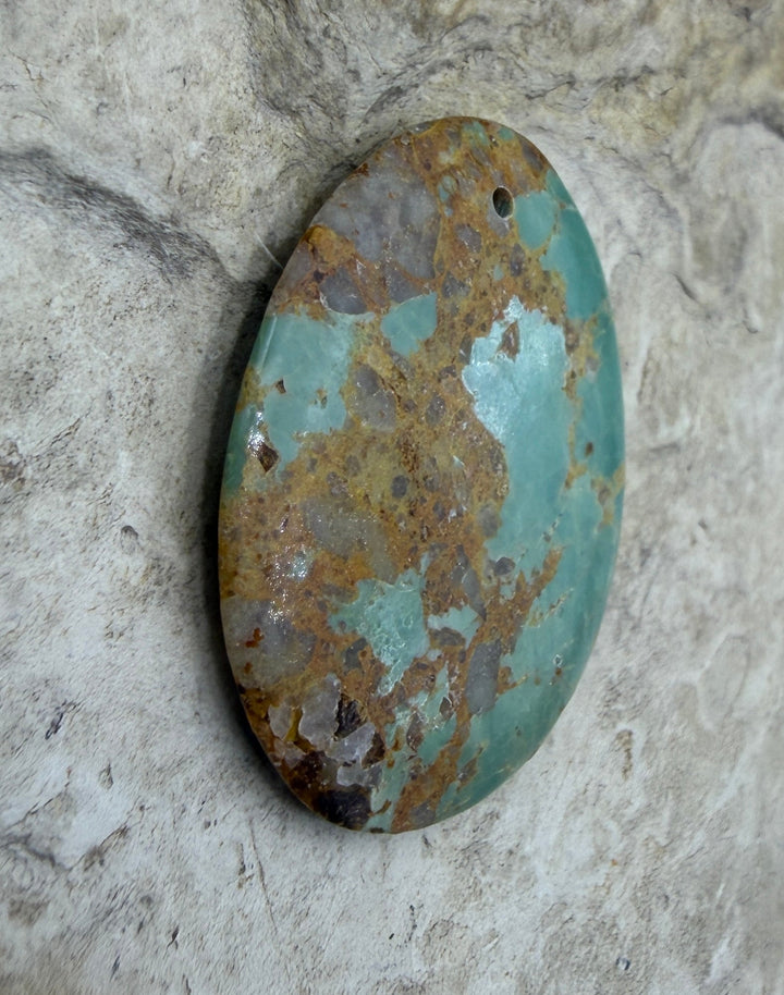 Kingman Turquoise (Arizona) Focal Pendant Bead 24x30mm