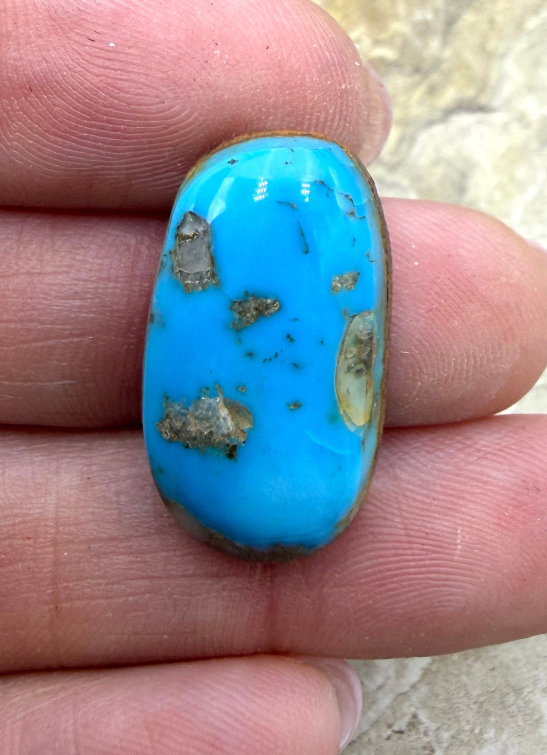 Kingman Turquoise (Arizona) Freeform Cabochon 14x25mm