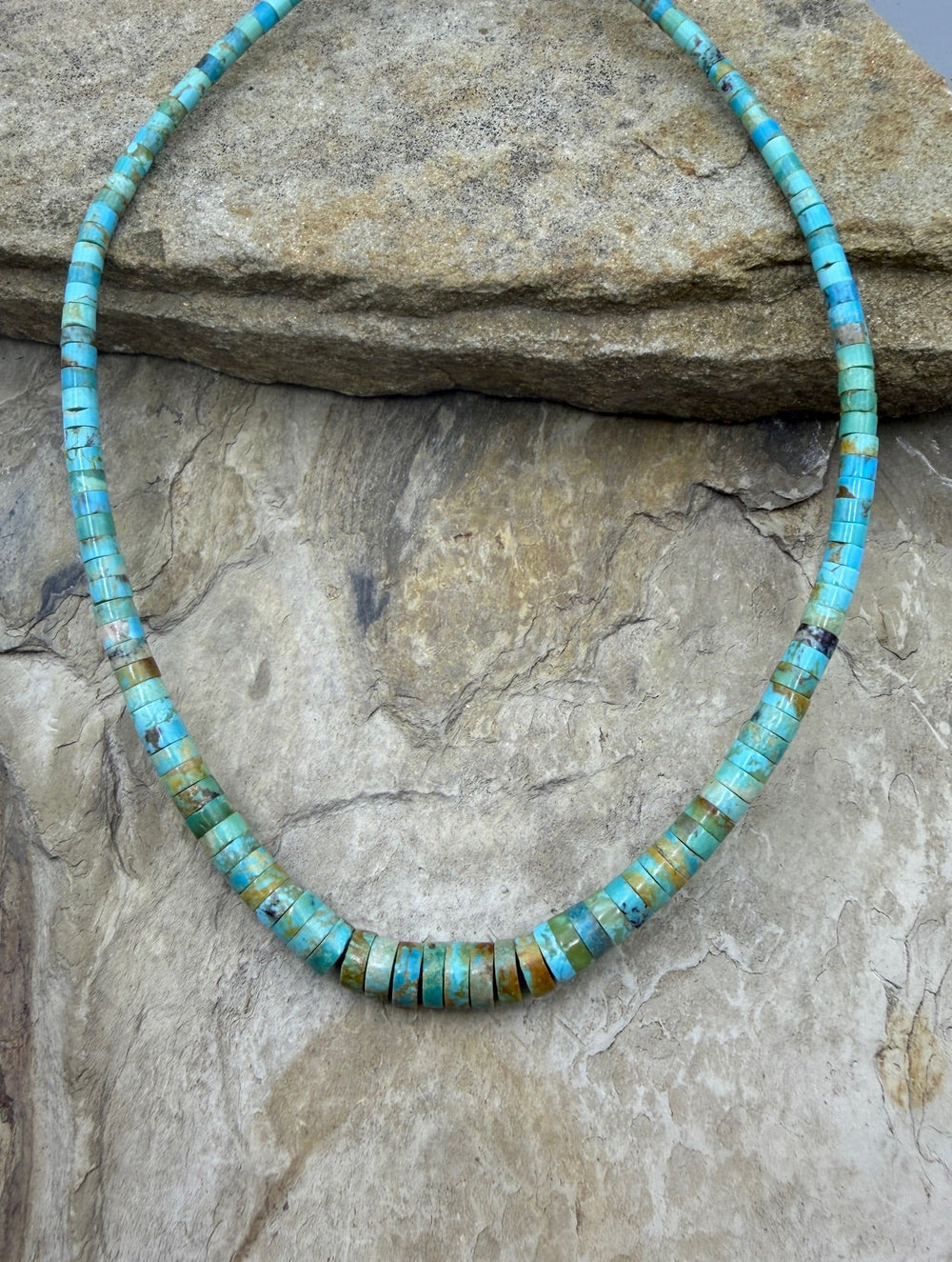 Kingman Turquoise (Arizona) Graduated 3-8mm Heishi Bead