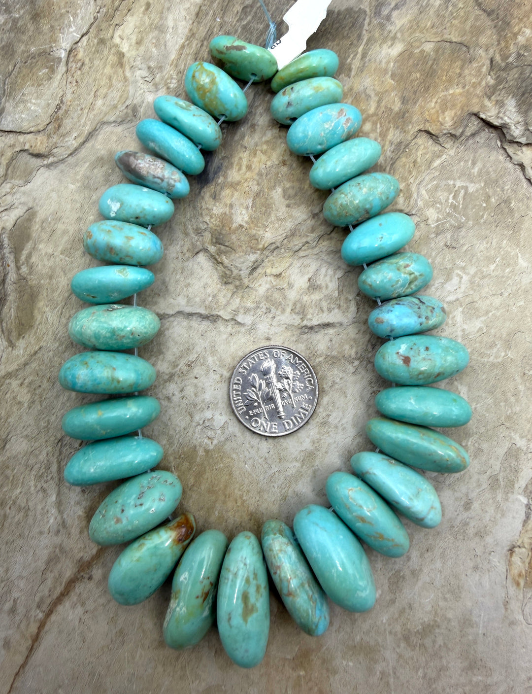 Kingman Turquoise (Arizona) Graduated Long Teardrop Nugget