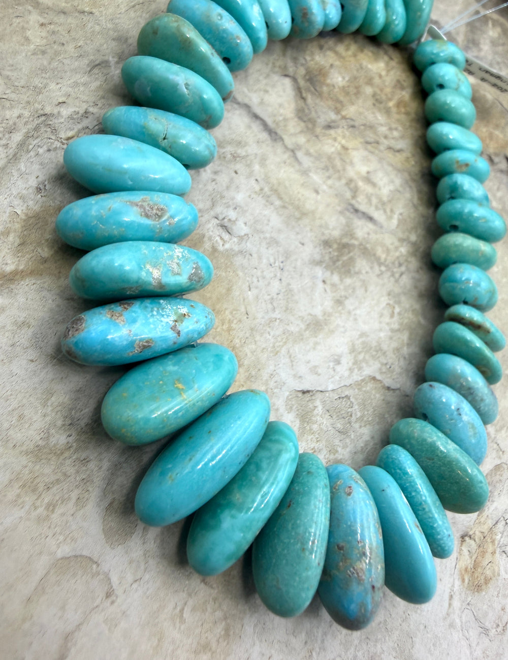 Kingman Turquoise (Arizona) Graduated Long Teardrop Nugget