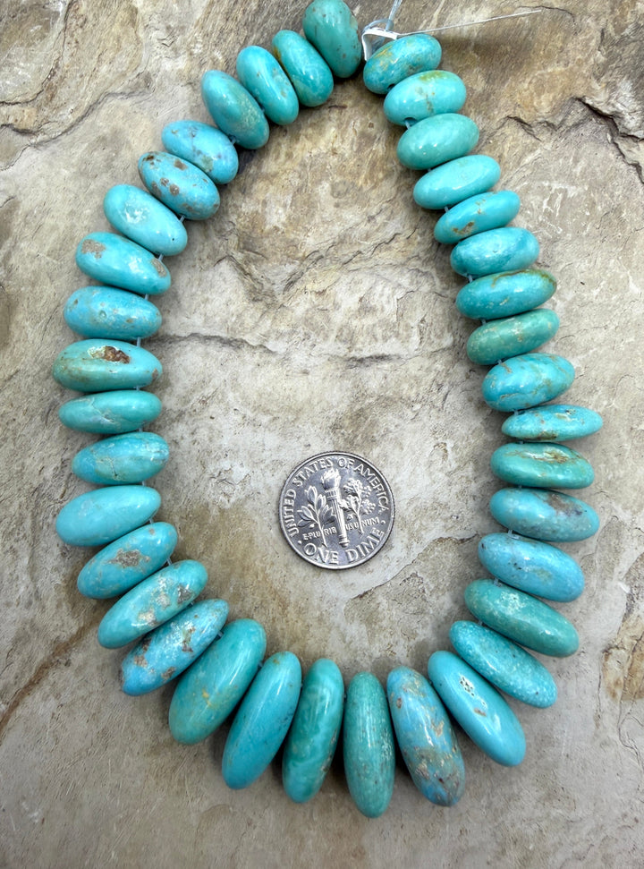 Kingman Turquoise (Arizona) Graduated Long Teardrop Nugget