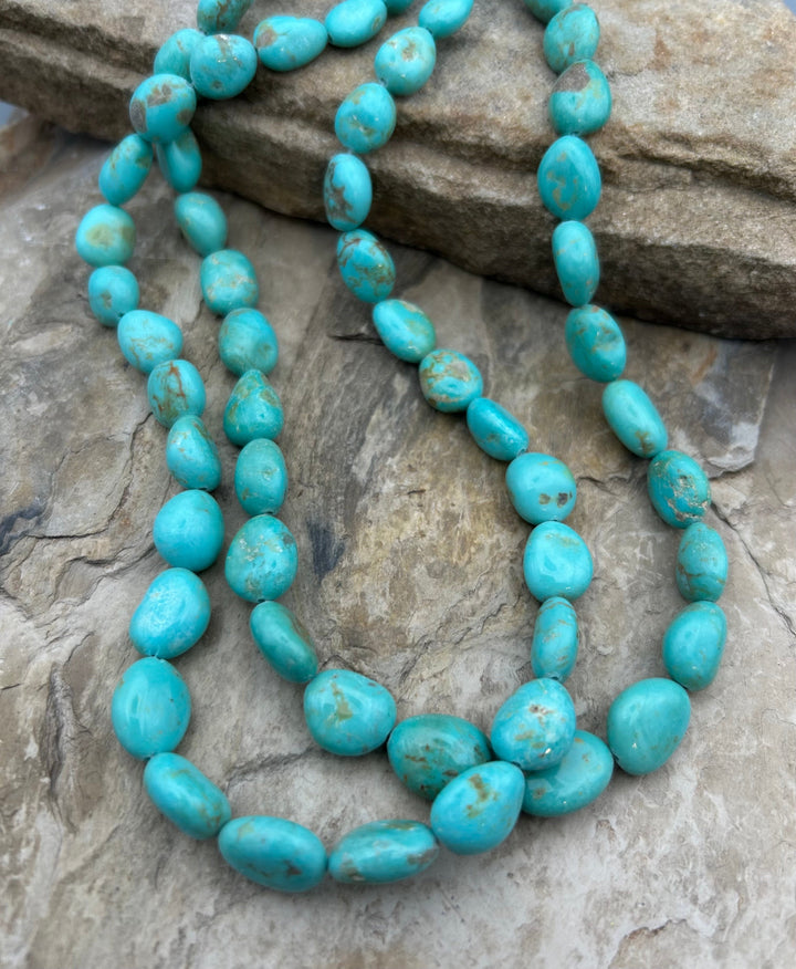 Kingman Turquoise (Arizona) Graduated Smooth Nugget Strand