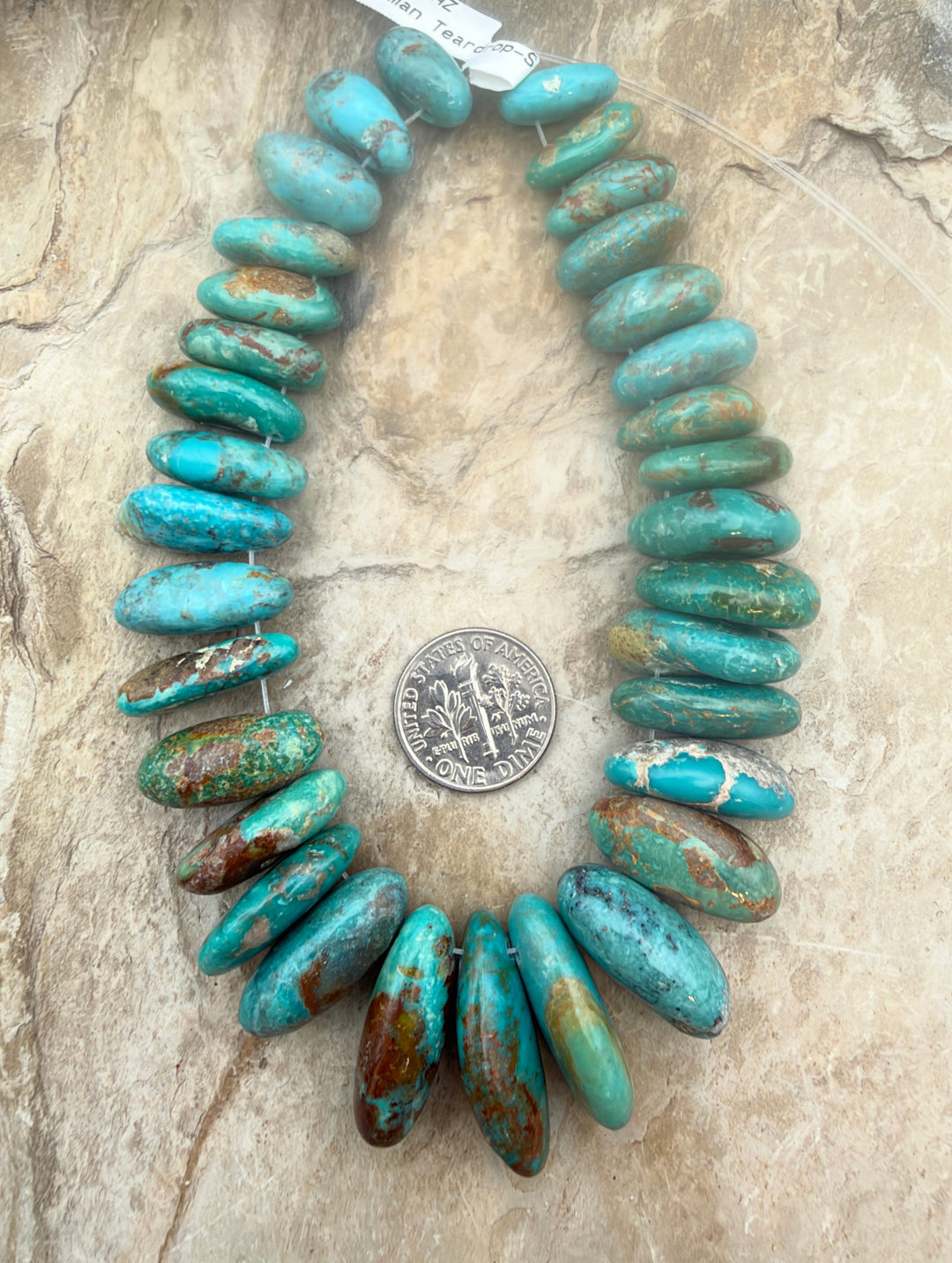 Kingman Turquoise (Arizona) Graduated Teardrop Nuggets