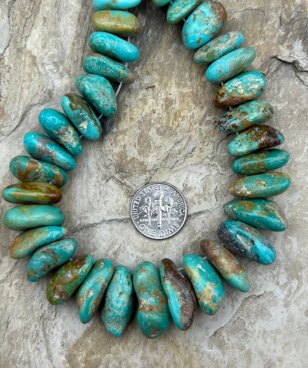 Kingman Turquoise (Arizona) Graduated Teardrop Nuggets
