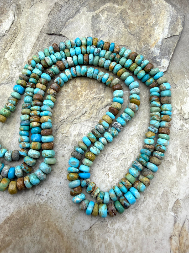 Kingman Turquoise (Arizona) Handcut Irregular Rondelle