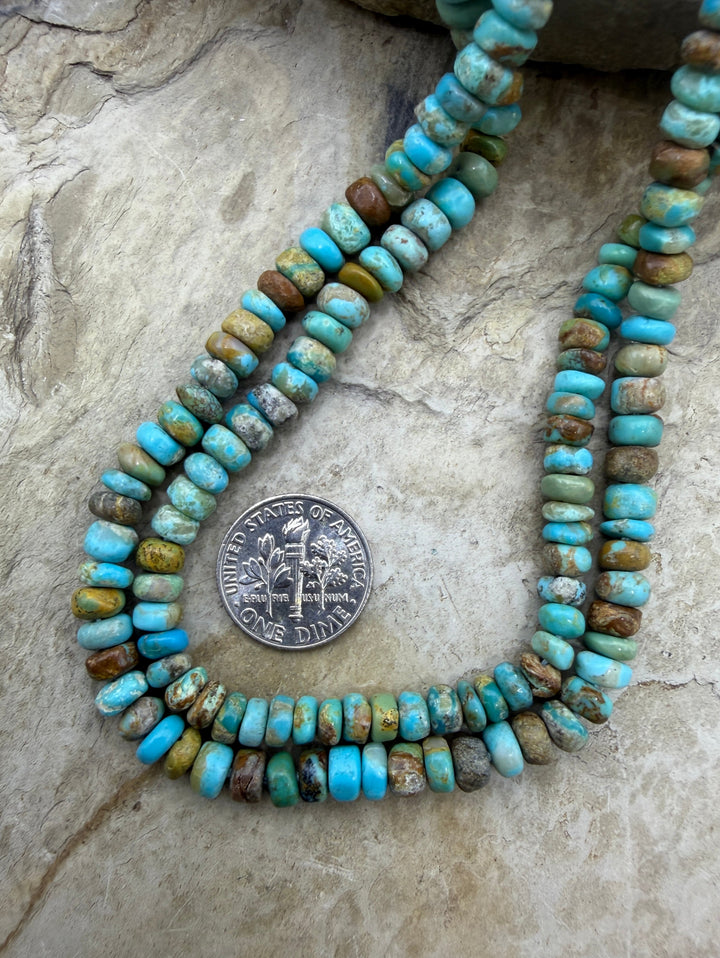 Kingman Turquoise (Arizona) Handcut Irregular Rondelle
