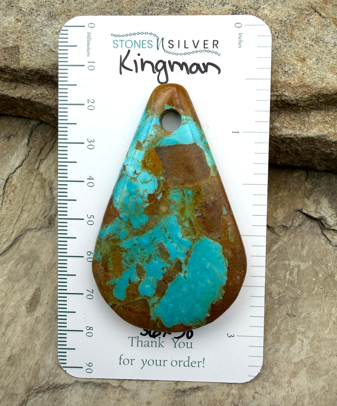 Kingman Turquoise (Arizona) HUGE Large Hole Focal Pendant